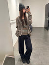 SWAYING 25 Fall/Winter Collection: Striped Wool Vest SW-SW25AW1T02C5S2-HZ (Gray/Brown) (SW25AW1T02C1S2)